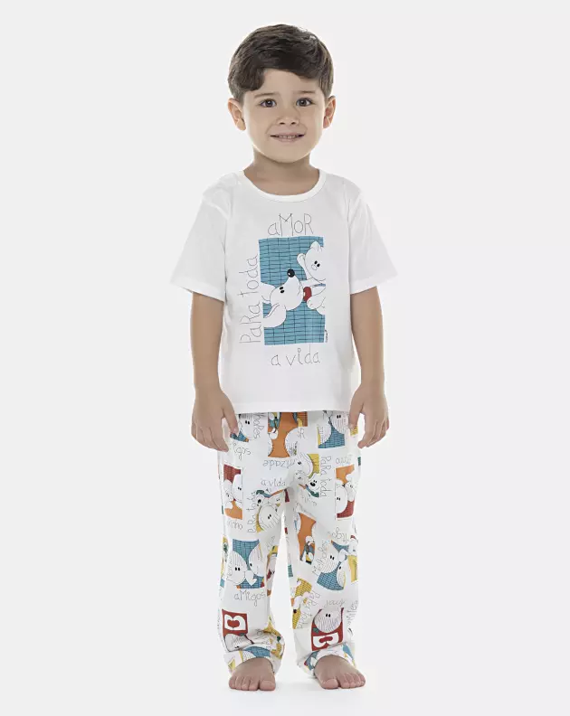 Pijama Masculino Baby Manga Curta e Calça