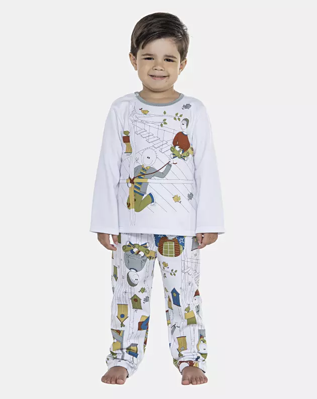 Pijama Masculino Baby Manga Longa e Calça Moletinho