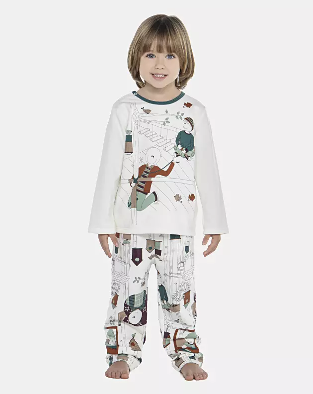 Pijama Masculino Baby Manga Longa e Calça Moletinho