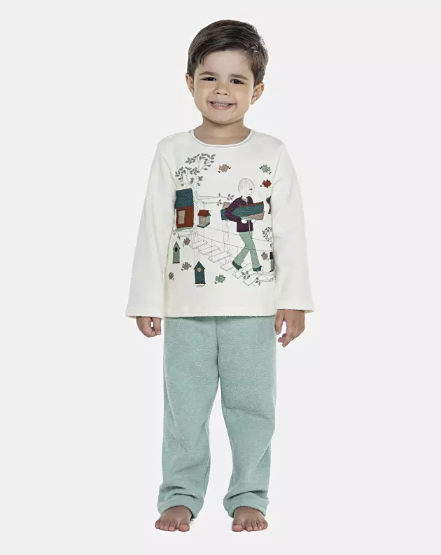 Pijama Masculino Baby Manga Longa e Calça Plush