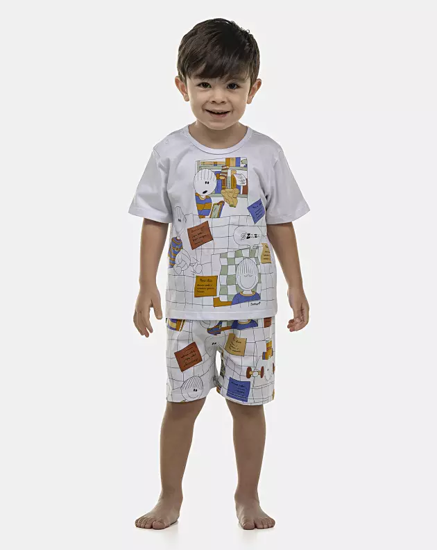 Pijama Masculino Baby Manga Curta e Bermuda