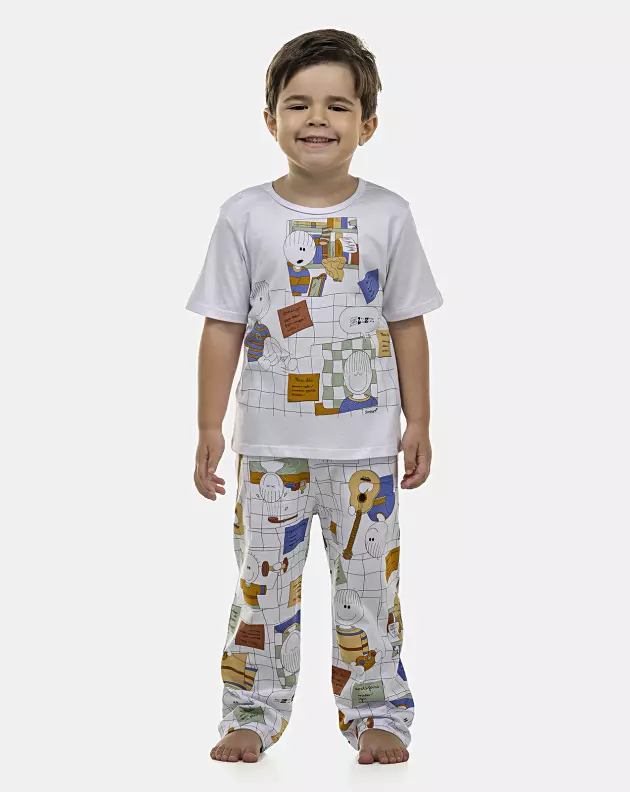 Pijama Masculino Baby Manga Curta e Calça