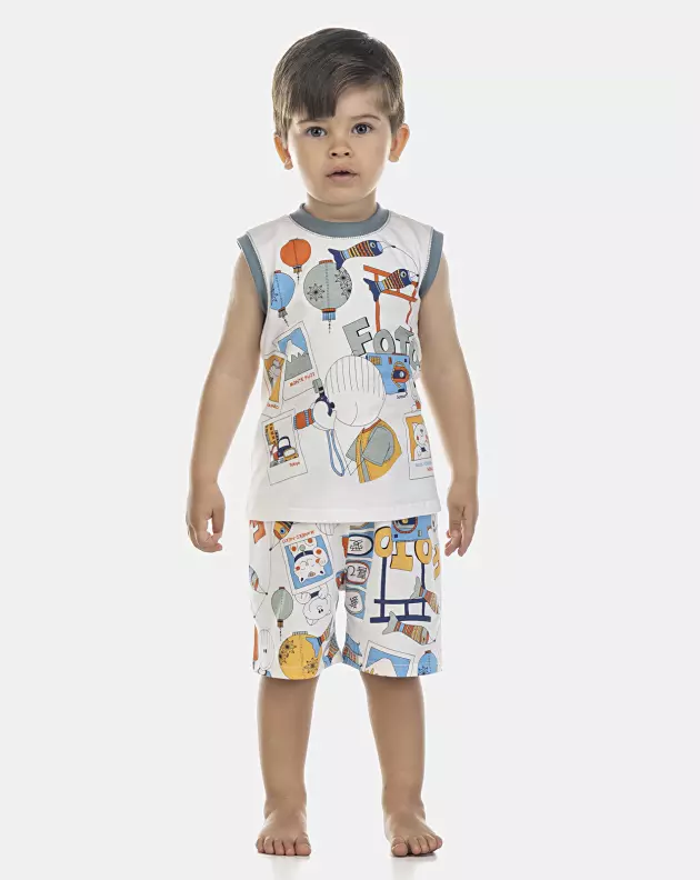 Pijama Masculino Baby Regata Machão e Bermuda