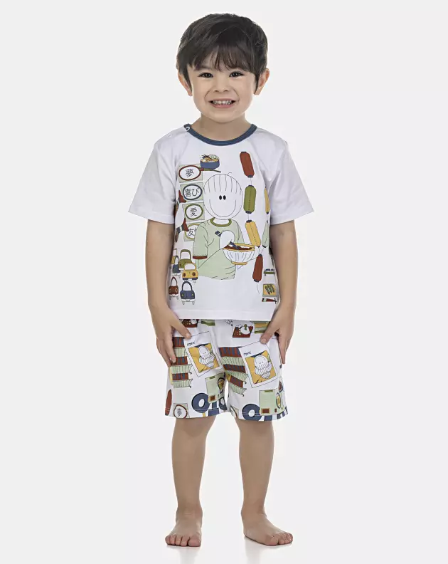 Pijama Masculino Baby Manga Curta e Bermuda