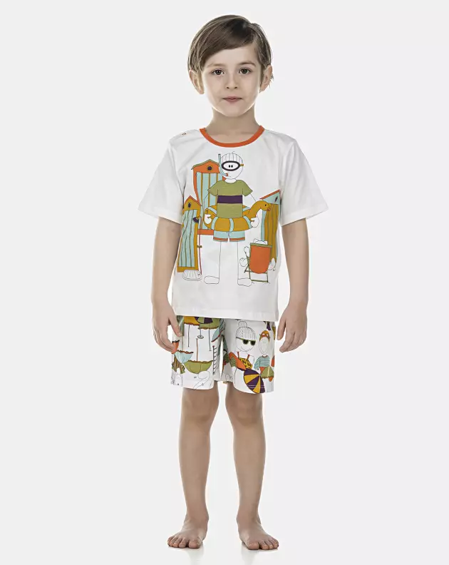 Pijama Masculino Baby Manga Curta e Bermuda