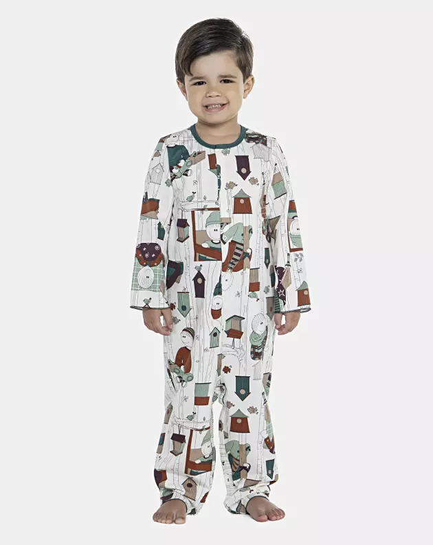 Macacão Masculino Baby Manga Longa Moletinho