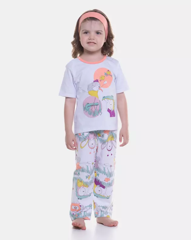 Pijama manga curta e calça