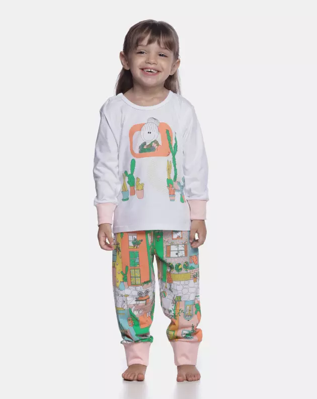 Pijama manga longa e calça      