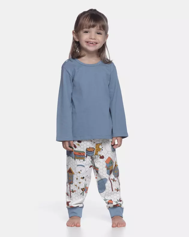 Pijama manga longa e calça