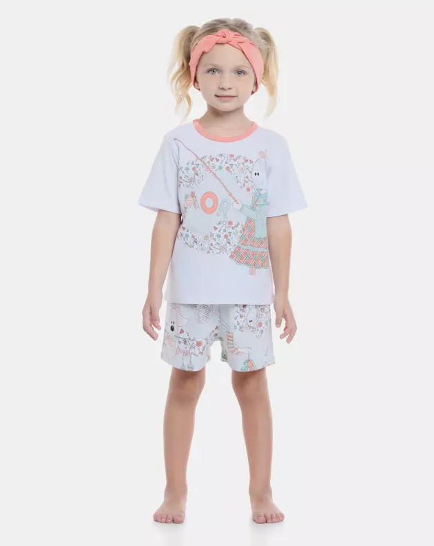 Pijama manga curta e short  