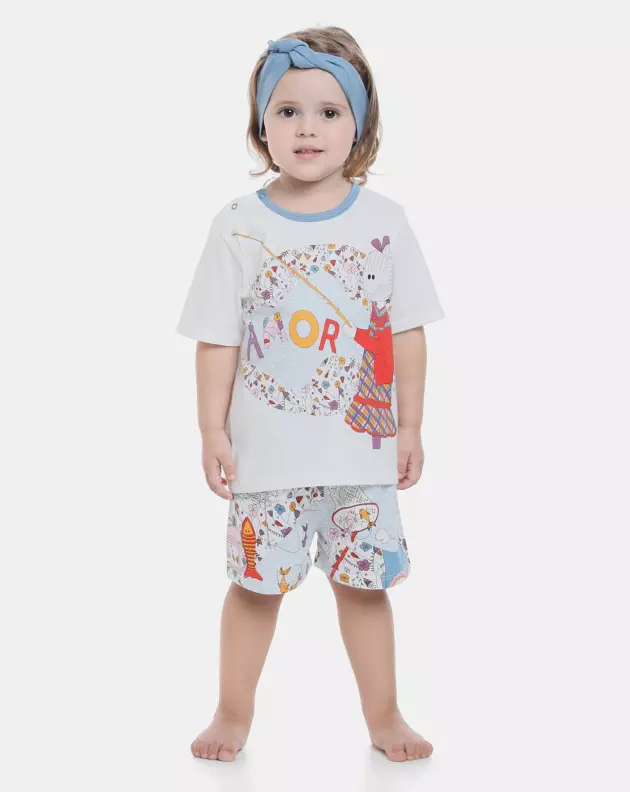 Pijama manga curta e short