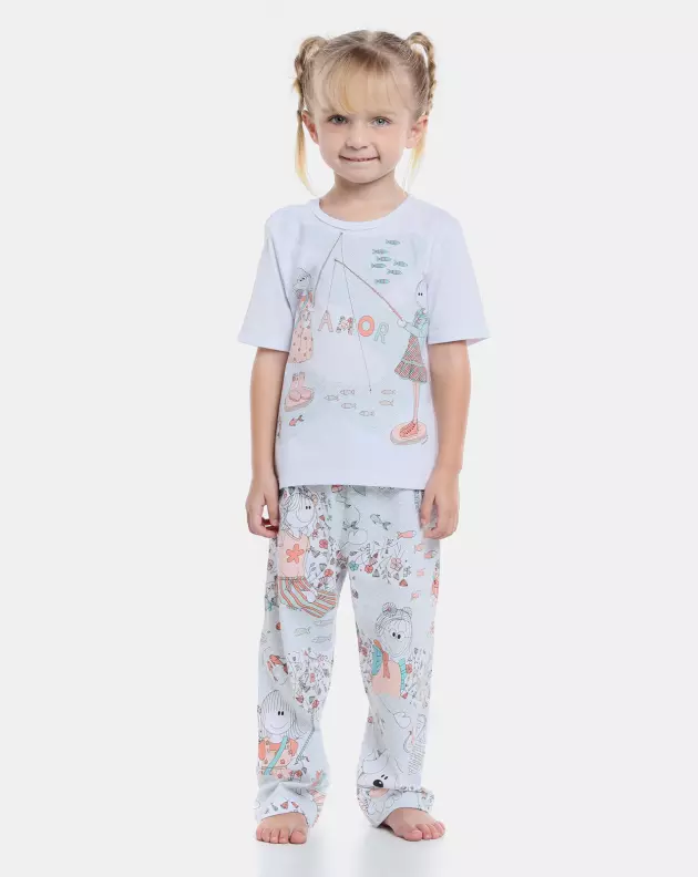 Pijama manga curta e calça