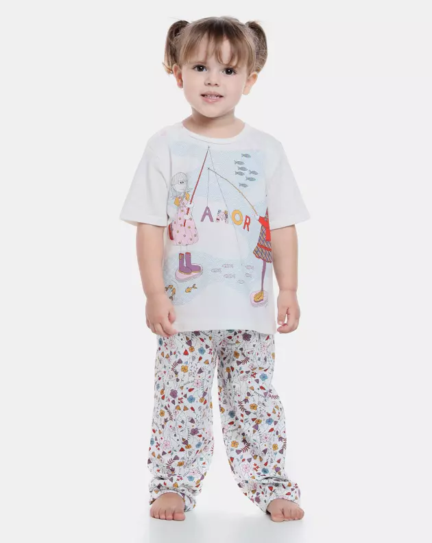 Pijama manga curta e calça