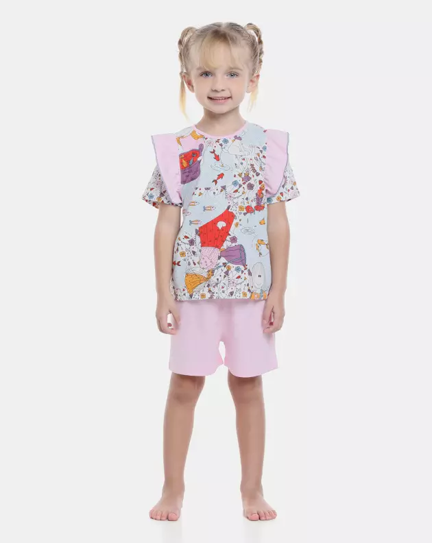 Pijama Feminino Baby Manga Curta e Short