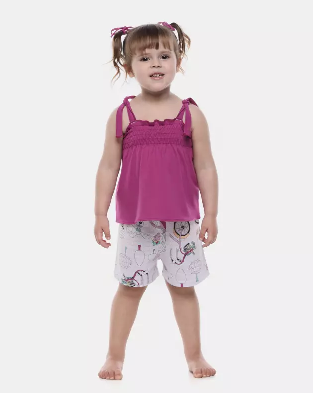Pijama Feminino Baby Alça e Short