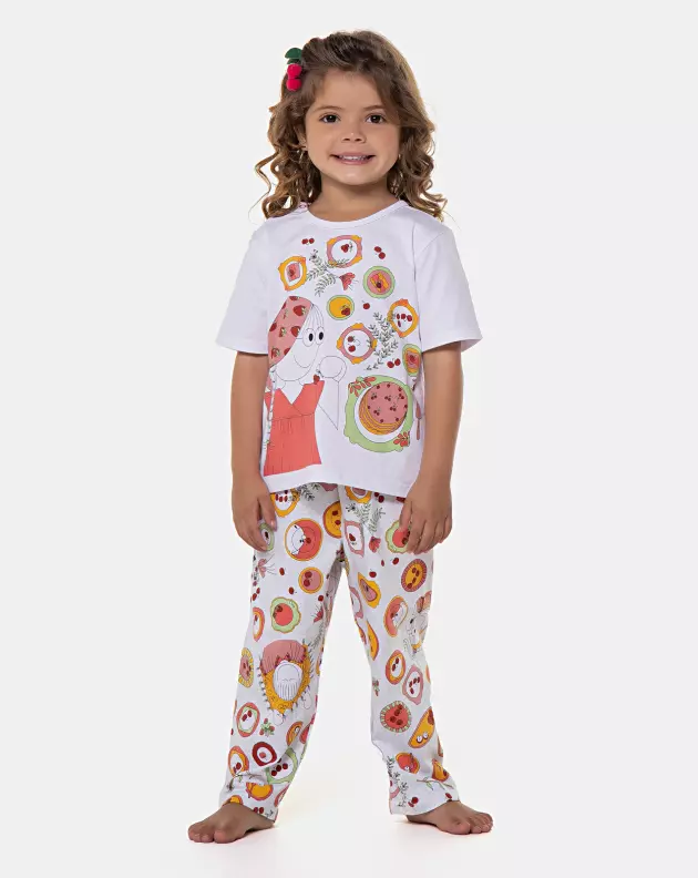 Pijama manga curta e calça 