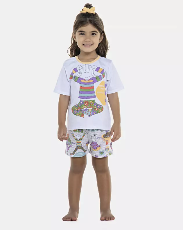 Pijama Feminino Baby Manga Curta e Short