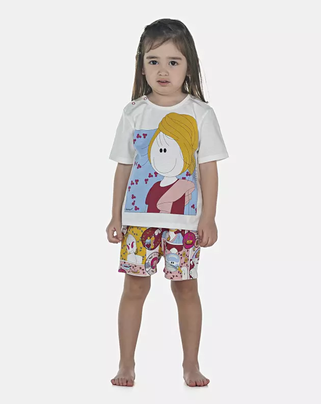 Pijama Feminino Baby Manga Curta e Short