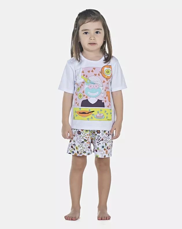 Pijama Feminino Baby Manga Curta e Short