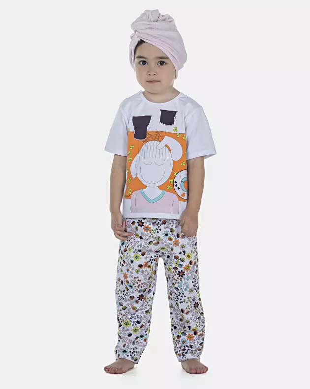 Pijama Feminino Baby Manga Curta e Calça