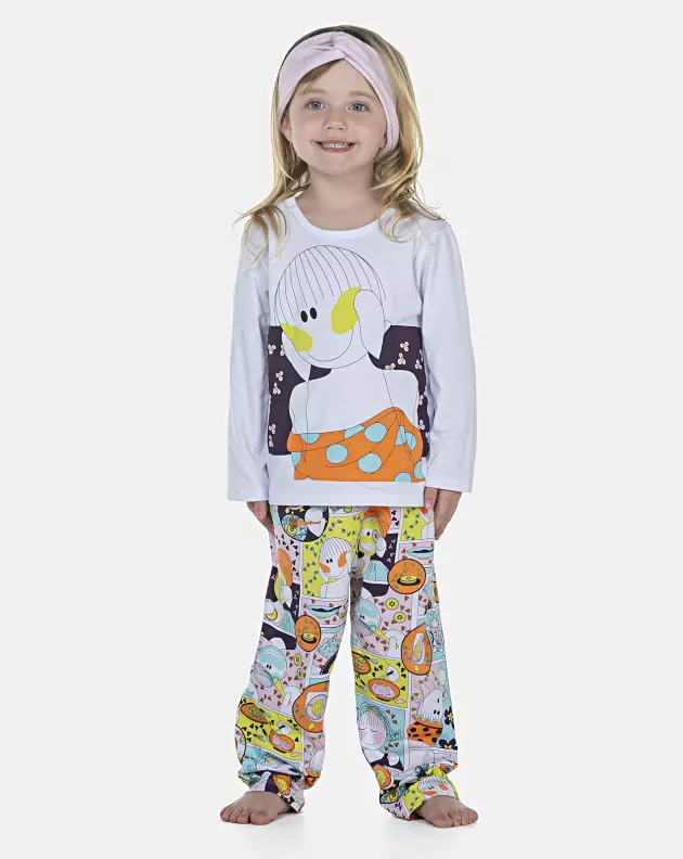Pijama Feminino Baby Manga Longa e Calça