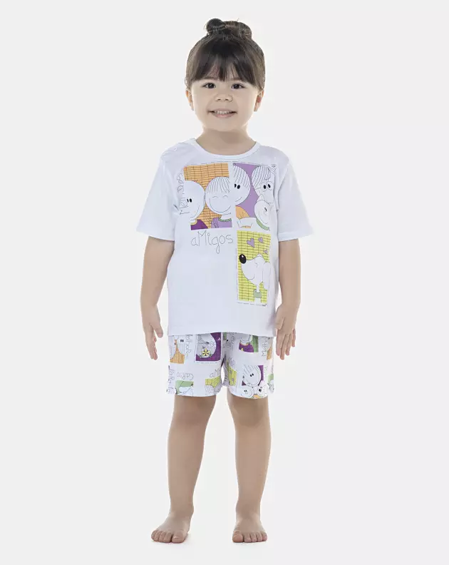 Pijama Feminino Baby Manga Curta e Short
