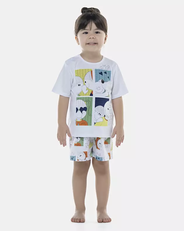 Pijama Feminino Baby Manga Curta e Short