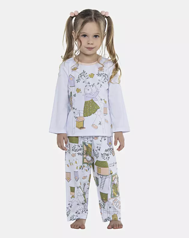 Pijama Feminino Baby Manga Longa e Calça
