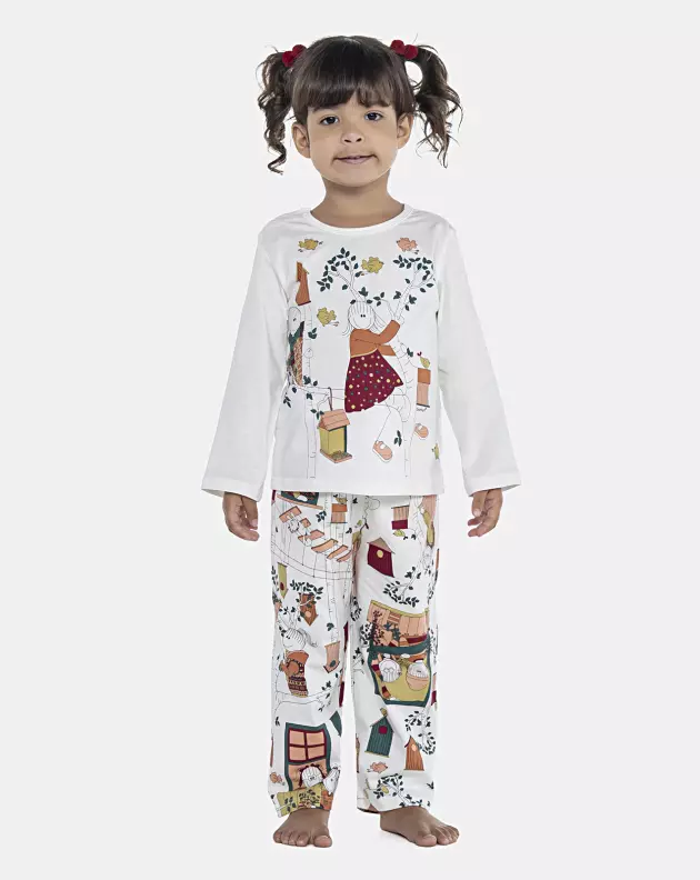 Pijama Feminino Baby Manga Longa e Calça