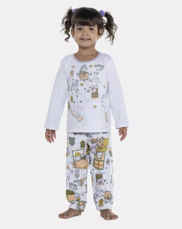 Pijama Feminino Baby Manga Longa e Calça Moletinho