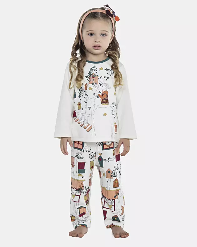 Pijama Feminino Baby Manga Longa e Calça Moletinho