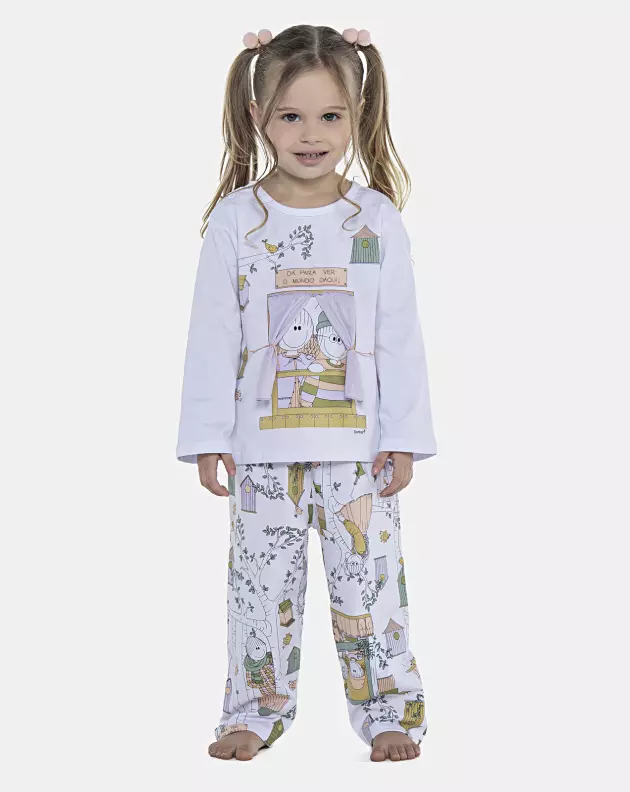 Pijama Feminino Baby Manga Longa e Calça