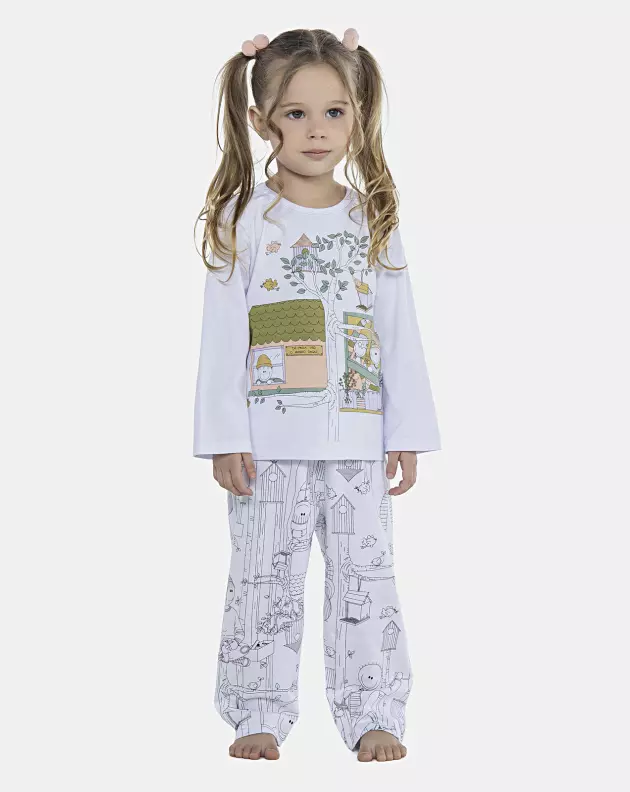 Pijama Feminino Baby Manga Longa e Calça