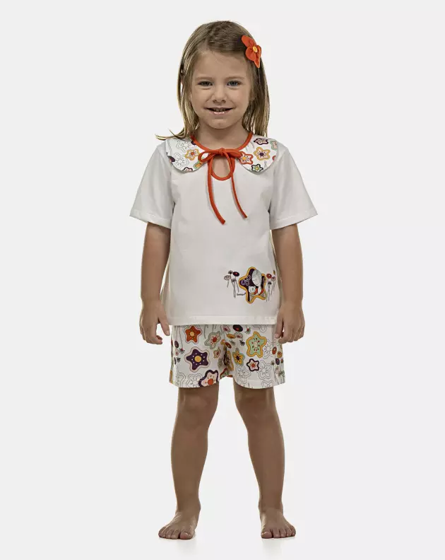 Pijama Feminino Baby Manga Curta e Short