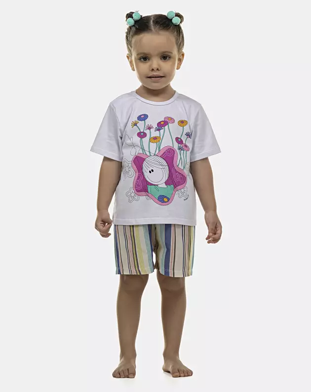 Pijama Feminino Baby Manga Curta e Short