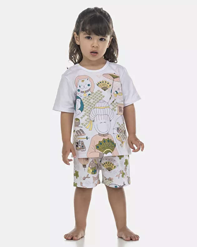 Pijama Feminino Baby Manga Curta e Short
