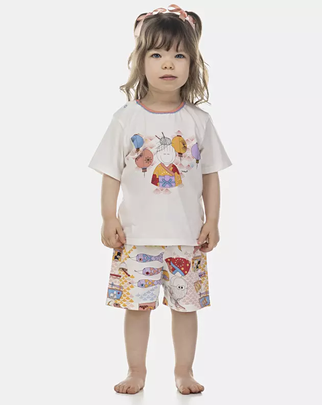 Pijama Feminino Baby Manga Curta e Short