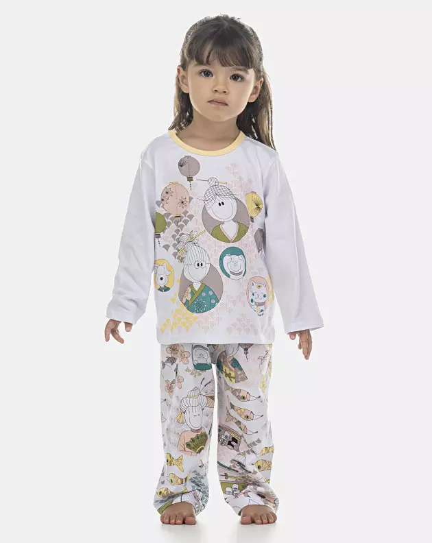 Pijama Feminino Baby Manga Longa e Calça