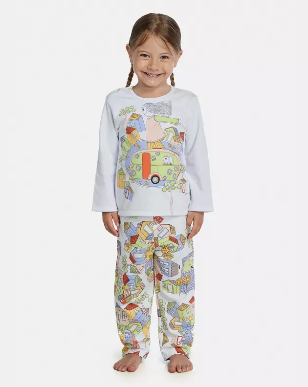 Pijama Feminino Baby Manga Longa e Calça Moletinho