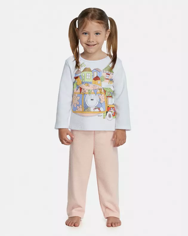 Pijama Feminino Baby Manga Longa e Calça Plush