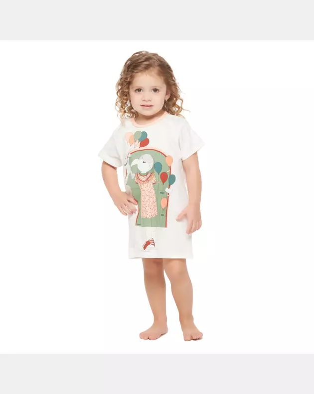 Camisão Feminino Baby Manga Curta