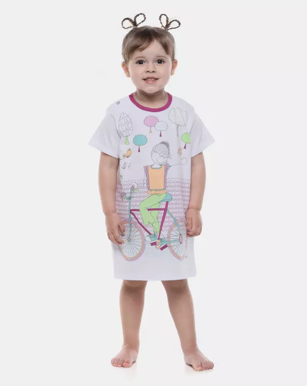 Camisão Feminino Baby Manga Curta