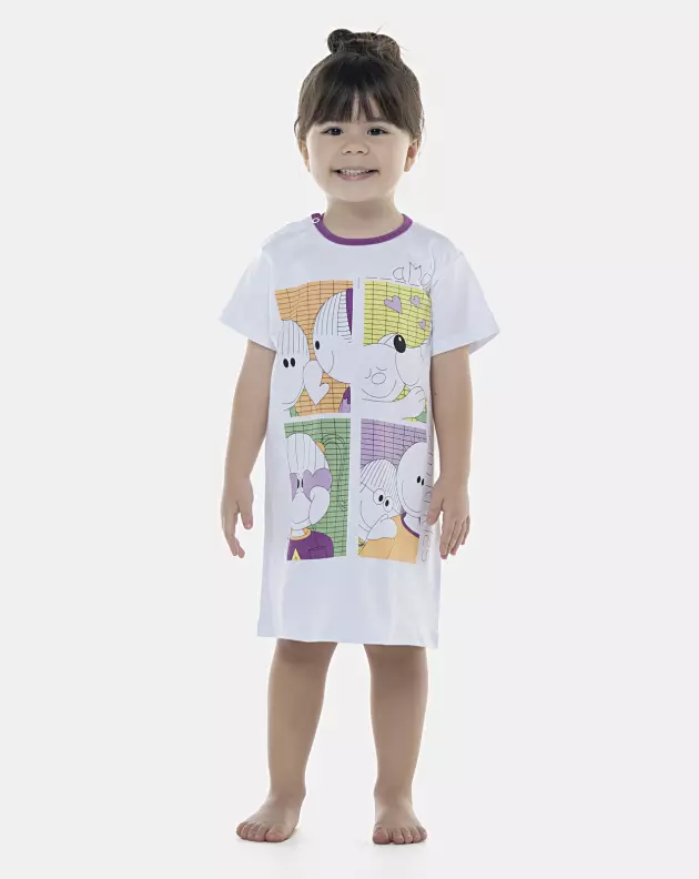 Camisão Feminino Baby Manga Curta