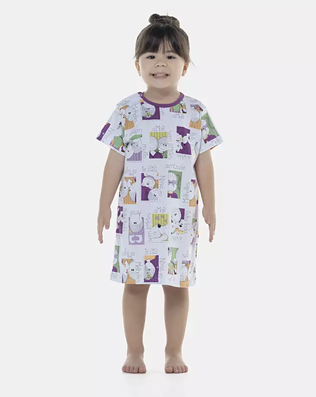 Camisão Feminino Baby Manga Curta
