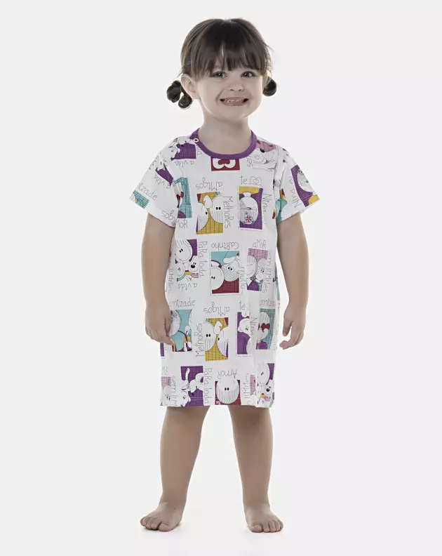 Camisão Feminino Baby Manga Curta