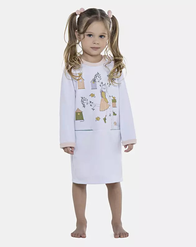 Camisão Feminino Baby Manga Longa Com Bolsos Moletinho
