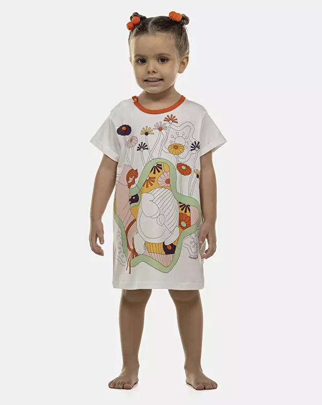 Camisão Feminino Baby Manga Curta