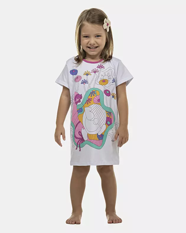 Camisão Feminino Baby Manga Curta