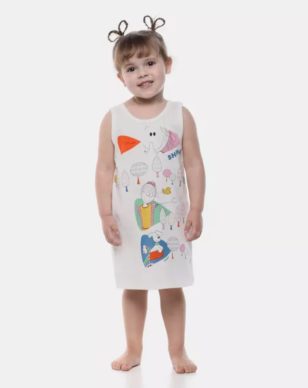 Loja Sonhart | Camisola Infantil Menina Regata Média Estampada