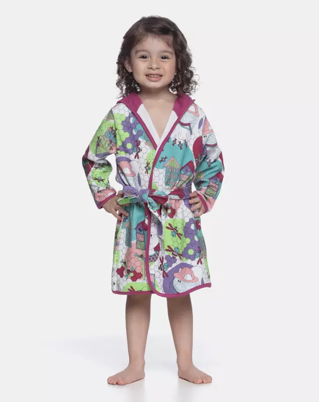 Roupão Feminino Baby Manga Longa Com Capuz